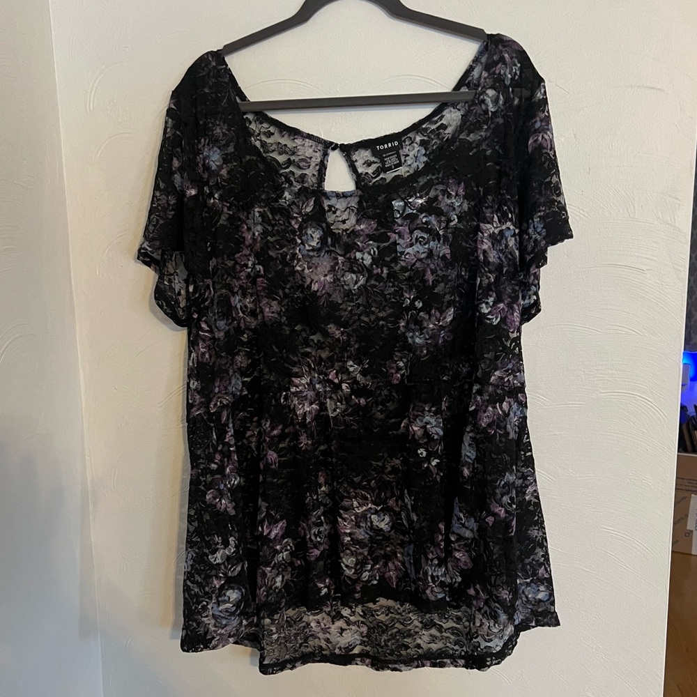 Sheer Floral Blouse